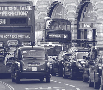 Estimating the effect of air pollution on road safety using atmospheric temperature