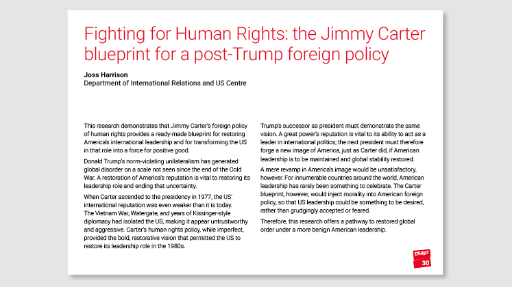 Fighting for Human Rights: the Jimmy Carter blueprint for a post-Trump foreign policy
