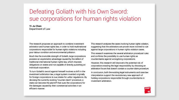 Defeating Goliath with his Own Sword: sue corporations for human rights violation