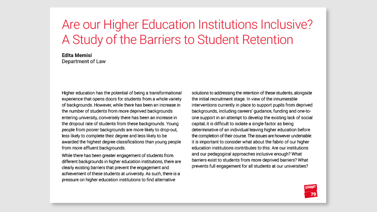 Are our Higher Education Institutions Inclusive? A Study of the Barriers to Student Retention