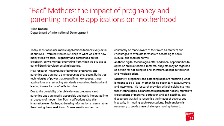 "Bad" Mothers: the impact of pregnancy & parenting mobile applications on motherhood