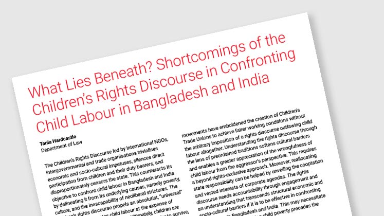 What Lies Beneath? Shortcomings of the Children's Rights Discourse in Confronting Child Labour in Bangladesh and India