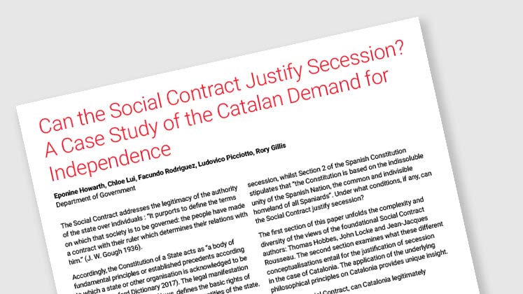 Can the Social Contract Justify Secession? A Case Study of the Catalan Demand for Independence
