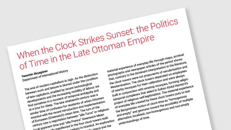 When The Clock Strikes Sunset: The Politics of Time in the Late Ottoman Empire