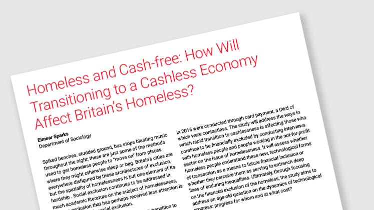 Homeless and Cash-free: How Will Transitioning to A Cashless Economy Affect Britain's Homeless?