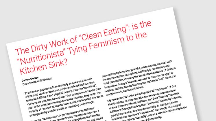 The Dirty Work of "Clean Eating": is the "Nutritionista" Tying Feminism to the Kitchen Sink?