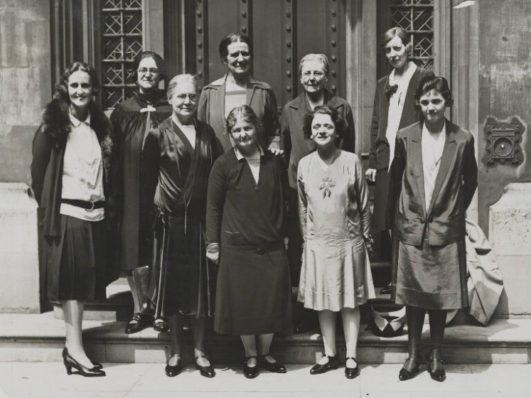 Women Labour MPs by Unknown photographer bromide print, 1929. Credit NPG. Front row, left to right: Lady Cynthia Mosley (1898-1933), Miss Susan Lawrence (1871-1947), the Rt. Hon. Margaret Bondfield (1873-1953), Miss Ellen Wilkinson (1891-1947), Miss Jenni