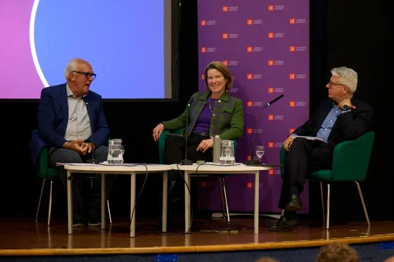 From left to right: Mark Malloch-Brown, Stephanie Flanders and Professor Stephan Chambers