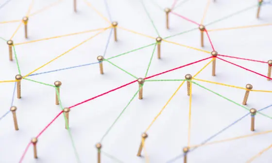 Pins that are connected with string