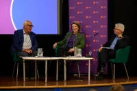 From left to right: Mark Malloch-Brown, Stephanie Flanders and Professor Stephan Chambers speaking during an LSE panel discussion on development finance.