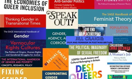 Collage of books published by the Department of Gender Studies