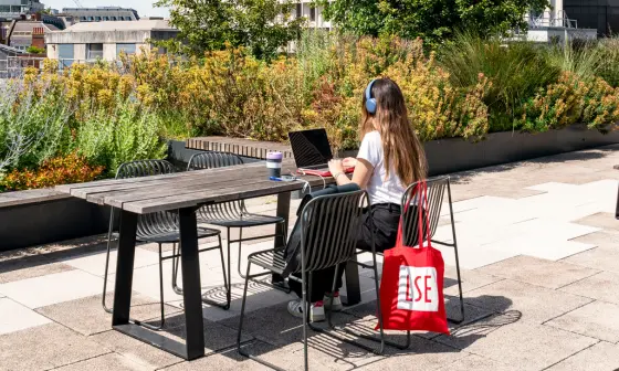 Student on LSE roof top