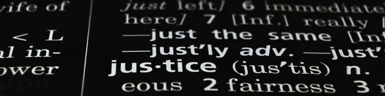 a dictionary showing the word 'justice'