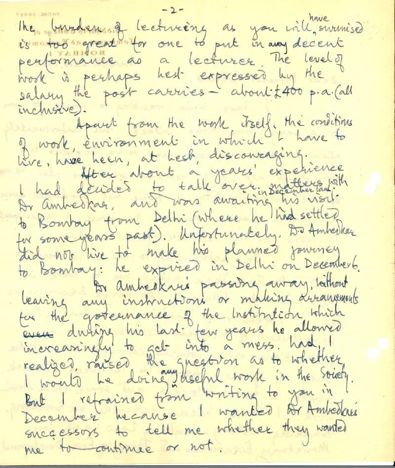 A hand written page of a letter