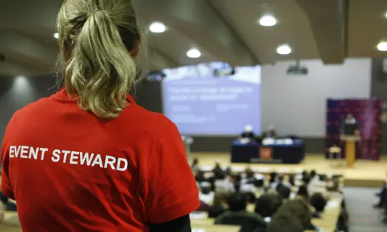 An LSE Events steward at an event