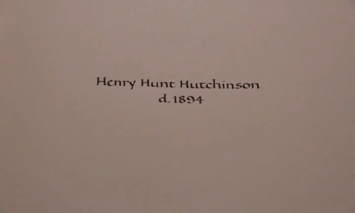 Henry Hunt Hutchinson's name from 1894