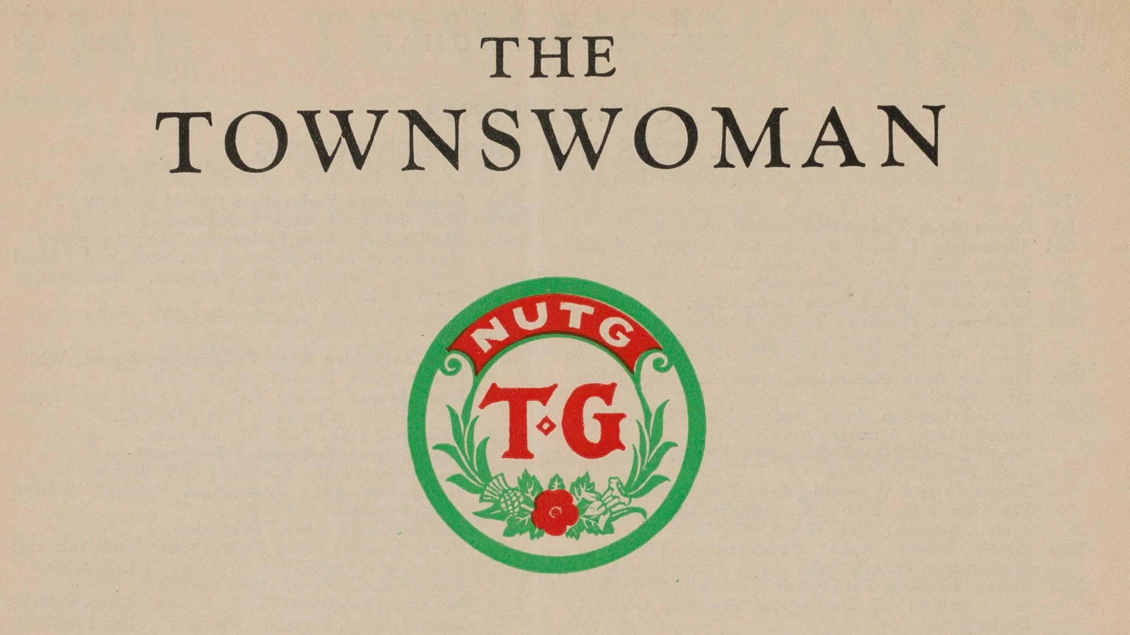 A front cover of The Townswoman journal Vol 4. No.1 1936