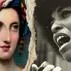 Two women from different historical periods collage with a paper rip between them.