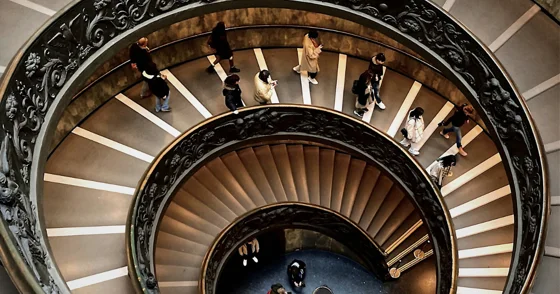 People on stairs
