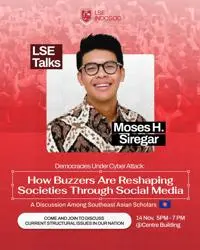 Poster advertising Moses H. Siregar's talk