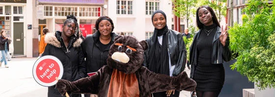 Students posing with our infamous LSE Beaver