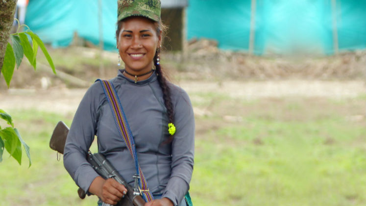 Colombian FARC member with a gun