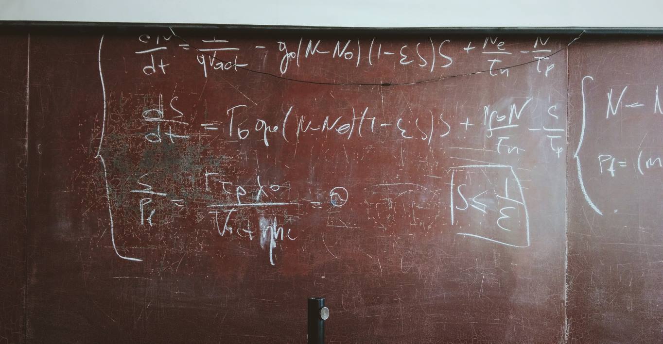 Chalk board with mathematical equations