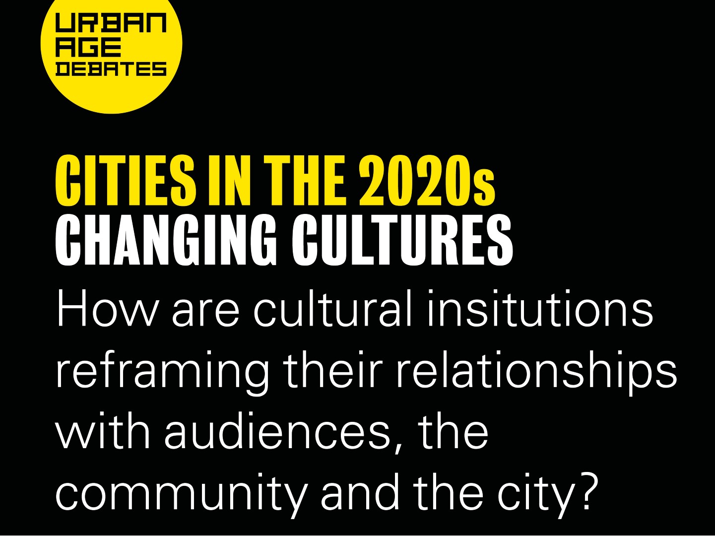 Watch the 'Changing Cultures' Debate here