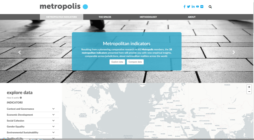 Metropolitan indicators database website image
