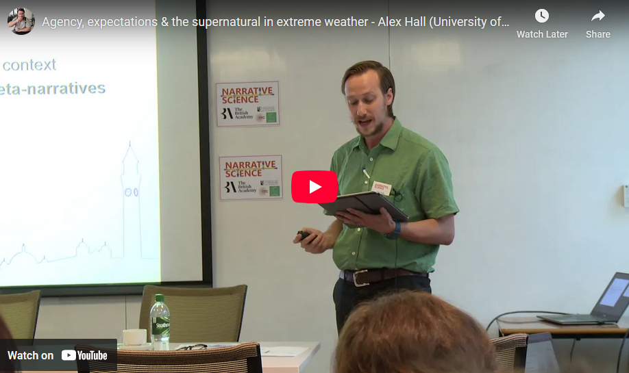 Agency, expectations & the supernatural in extreme weather - Alex Hall (University of Birmingham)
