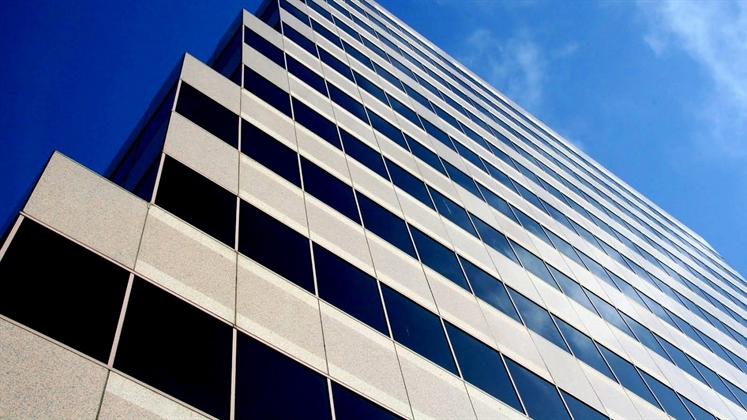 Abstract image of a city office building