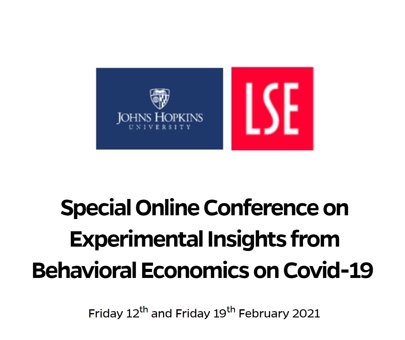 JHU and LSE Behavioural Economics and Covid 19 event