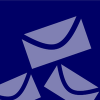 Illustration of email envelopes on blue background_stock via Canva 200x200