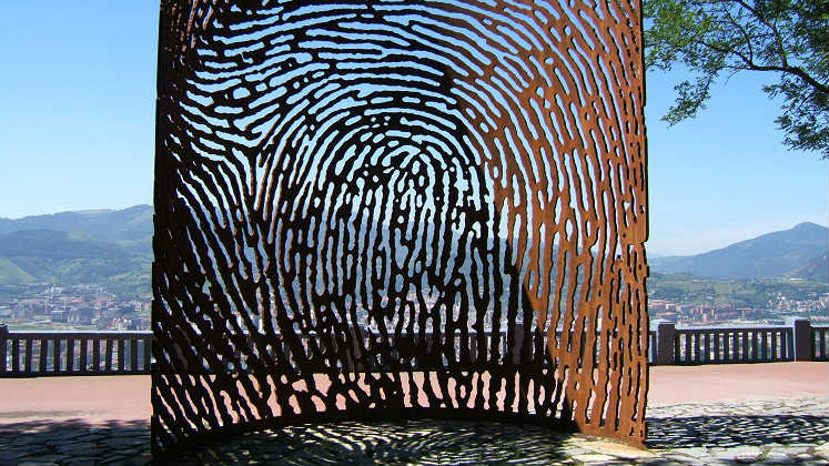 A sculpture resembling a large fingerprint