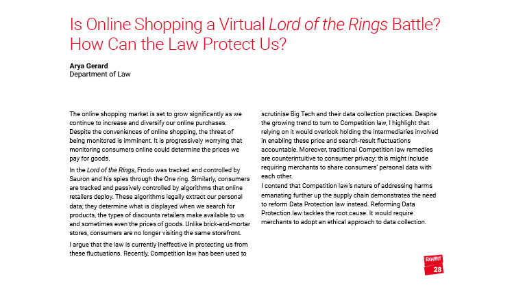Is Online Shopping a Virtual "Lord of the Rings" Battle? How Can the Law Protect us?