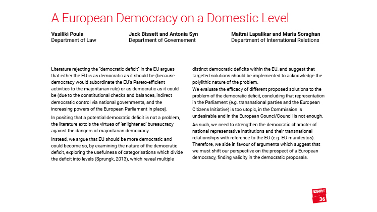 A European Democracy on a Domestic Level