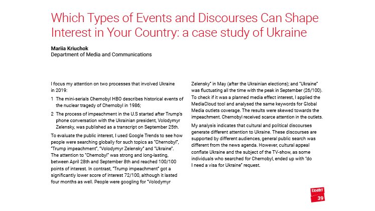 Which Types of Events and Discourses Can Shape Interest in Your Country: a case study of Ukraine
