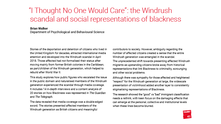 "I Thought No One Would Care": the Windrush scandal and social representations of blackness