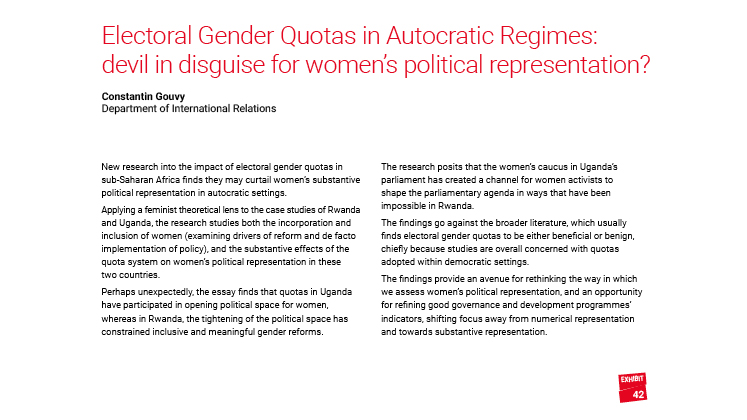 Electoral Gender Quotas in Autocratic Regimes: devil in disguise for women's political representation?