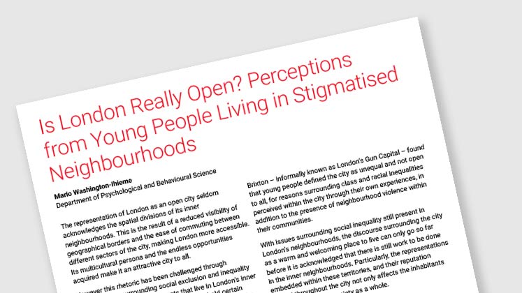 Is London Really Open? Perceptions From Young People Living in Stigmatised Neighbourhoods