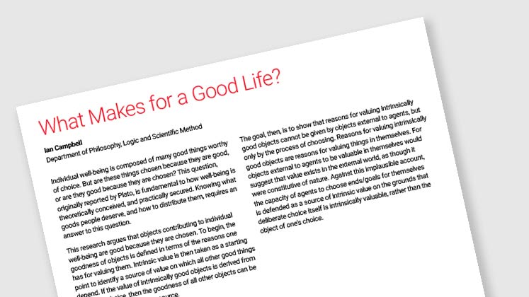 What Makes a Good Life?