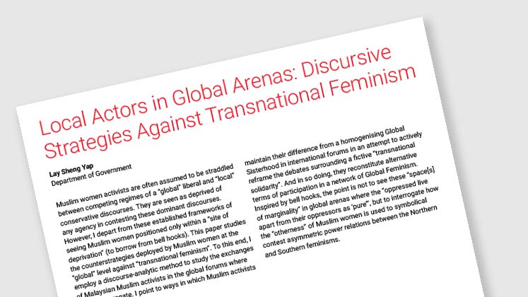 Local Actors in Global Arenas: Discursive Strategies Against Transnational Feminism