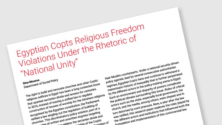 Egyptian Copts Religious Freedom Violations Under the Rhetoric of "National Unity"