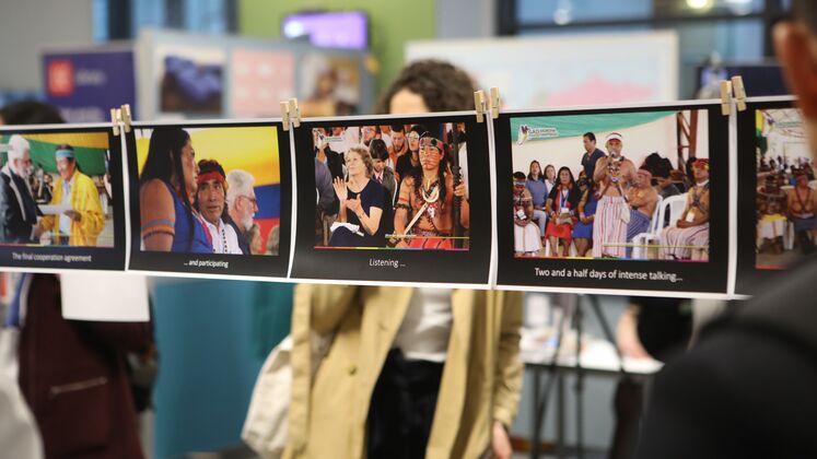 Photography exhibit at an LSE Research Showcase event