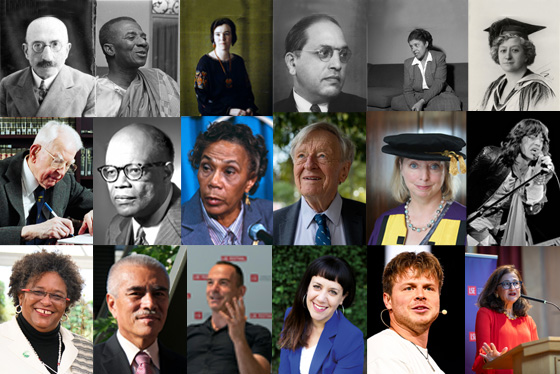 A composite of images showing different LSE alumni over the years