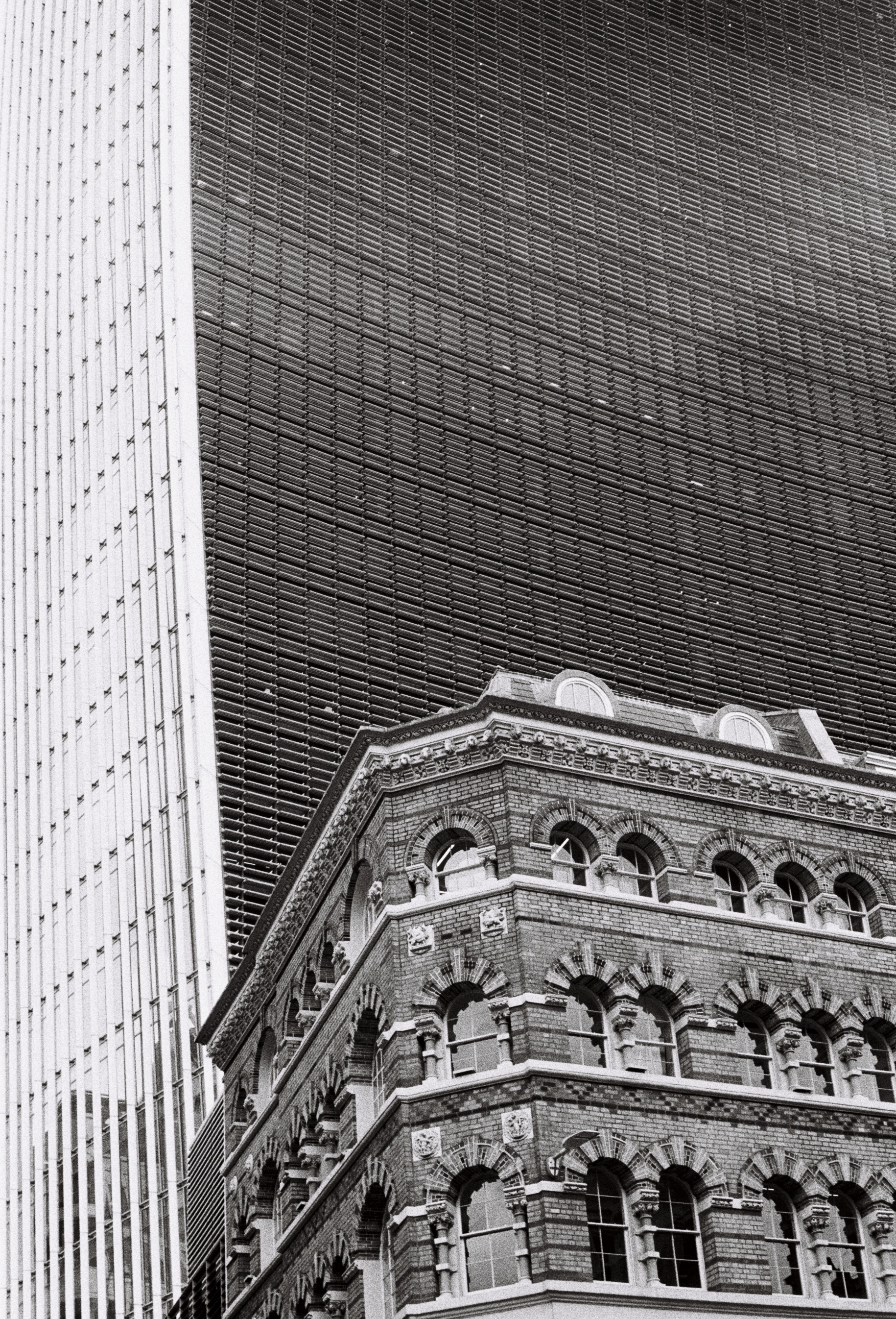 two buildings, old and new