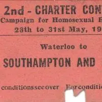 A red train ticket from 1976