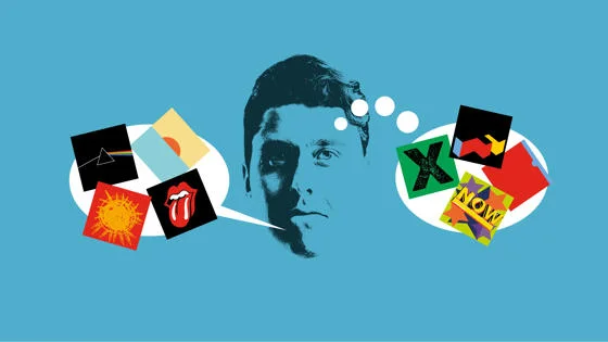 A man thinking about one type of popular culture but talking about another