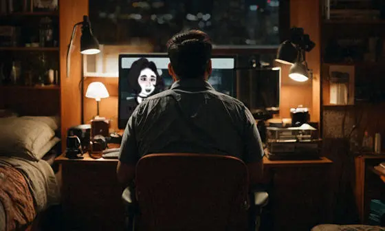 man sitting at a computer