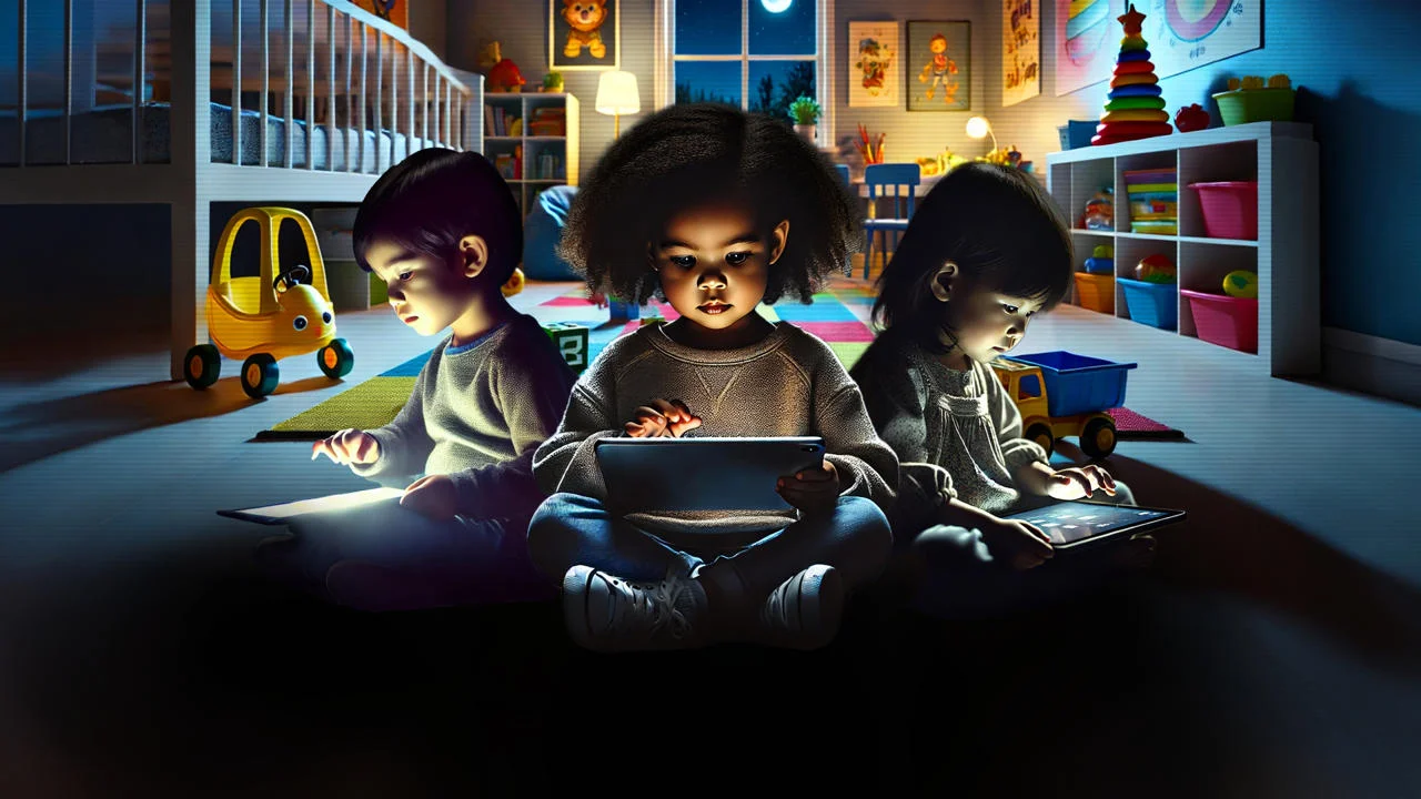 young children using laptops